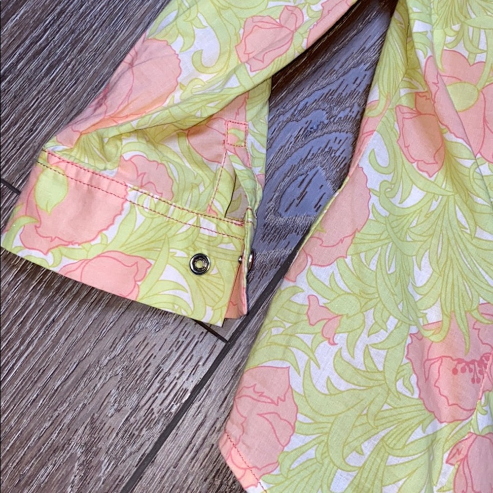 Odille Yellow and Pink Floral Button-Down Shirt - Picture 4 of 5